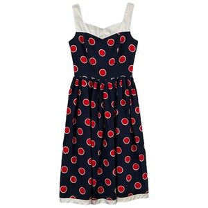 Antonia Collection‎ Women’s Vintage Sleeveless Polka Dot Midi Dress  Sz 8